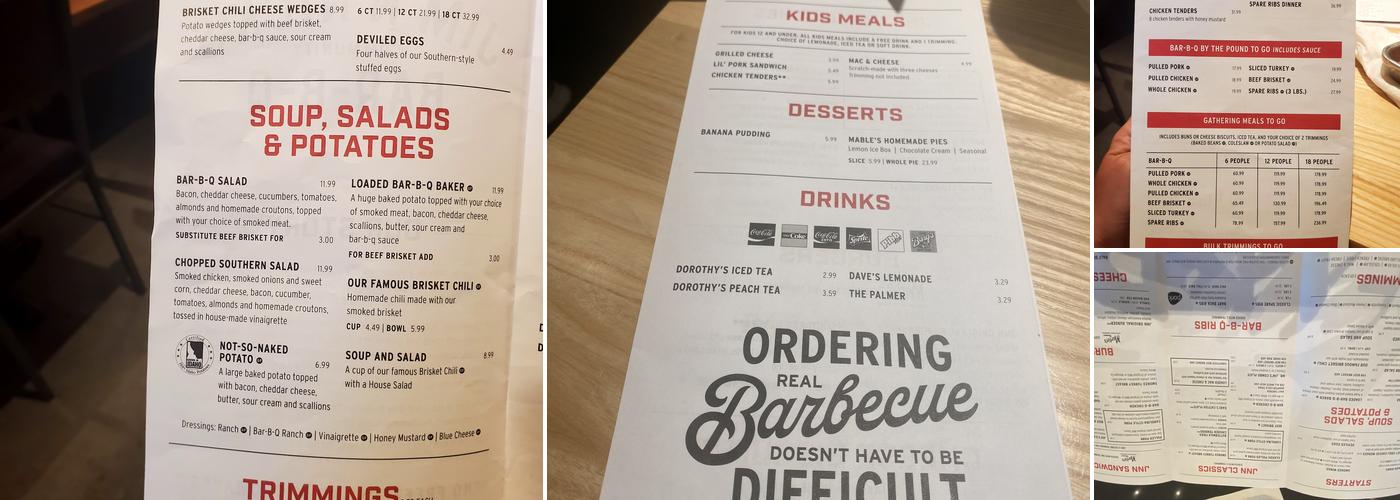 Jim 'N Nick's Bar-B-Q Menu