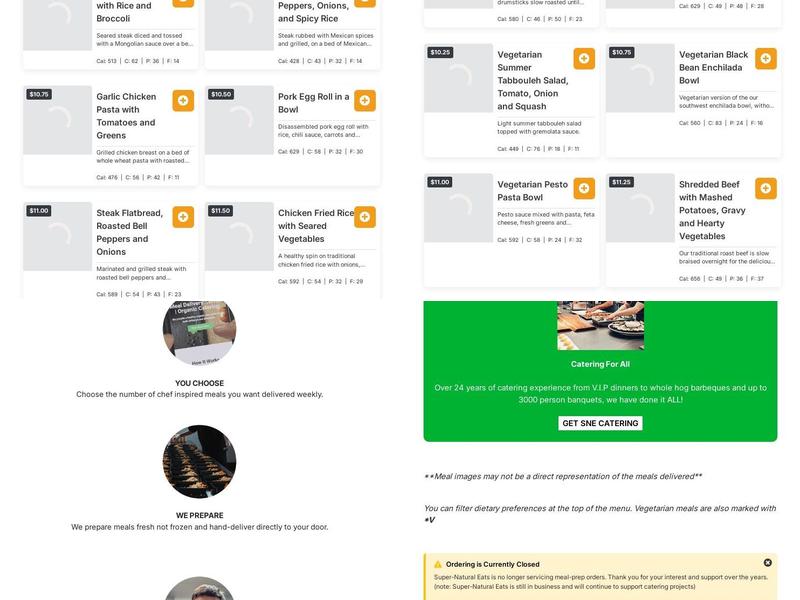 Super-Natural Eats LLC Menu