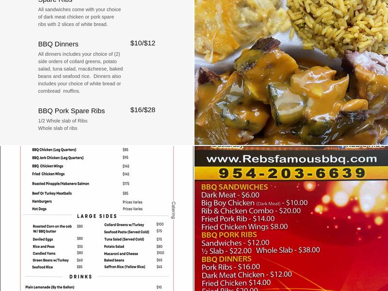 Reb’s Famous BBQ Menu