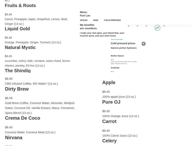 Purely Juiced Menu