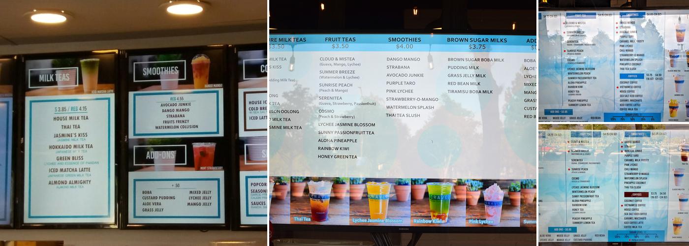 Craved Tea House Menu