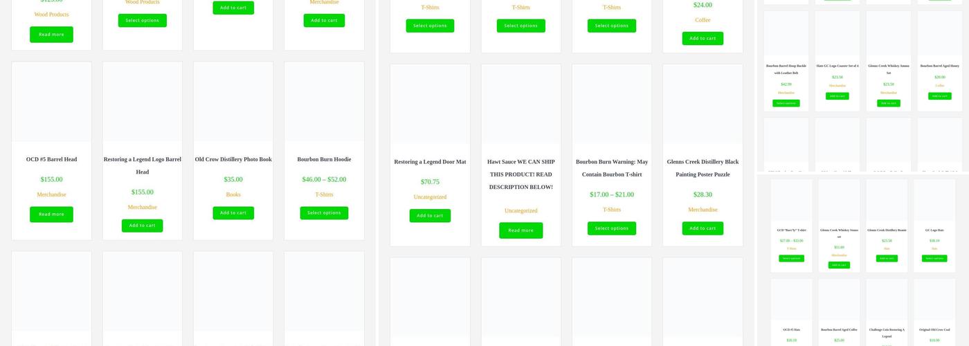 Glenns Creek Distilling Menu