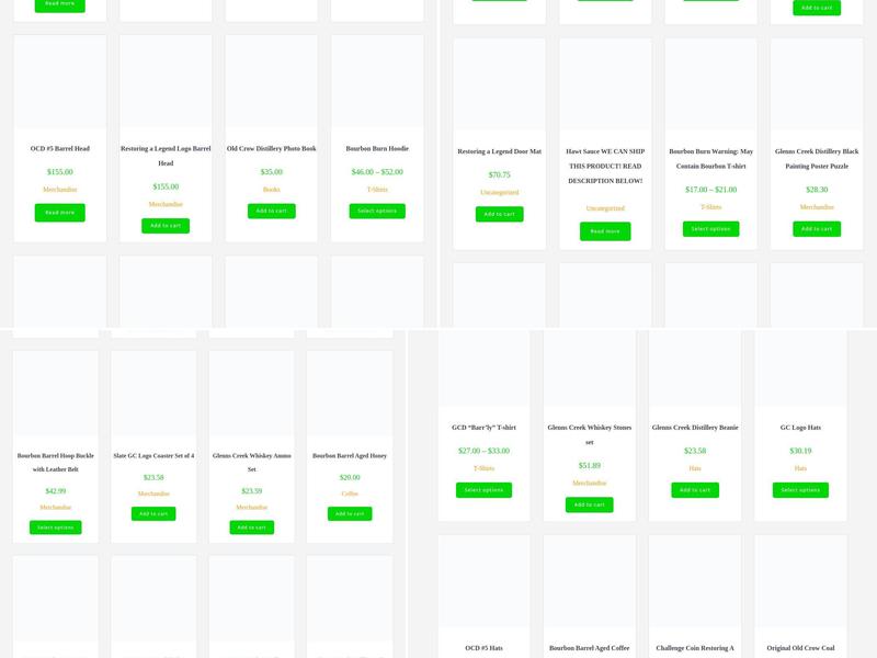 Glenns Creek Distilling Menu