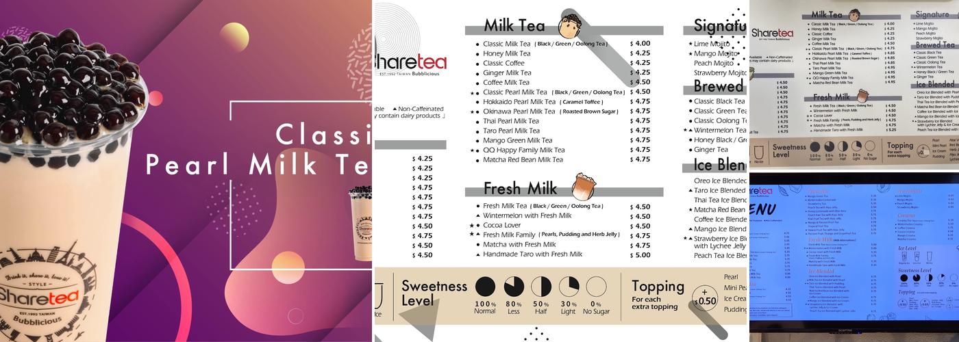 Sharetea Fremont Menu