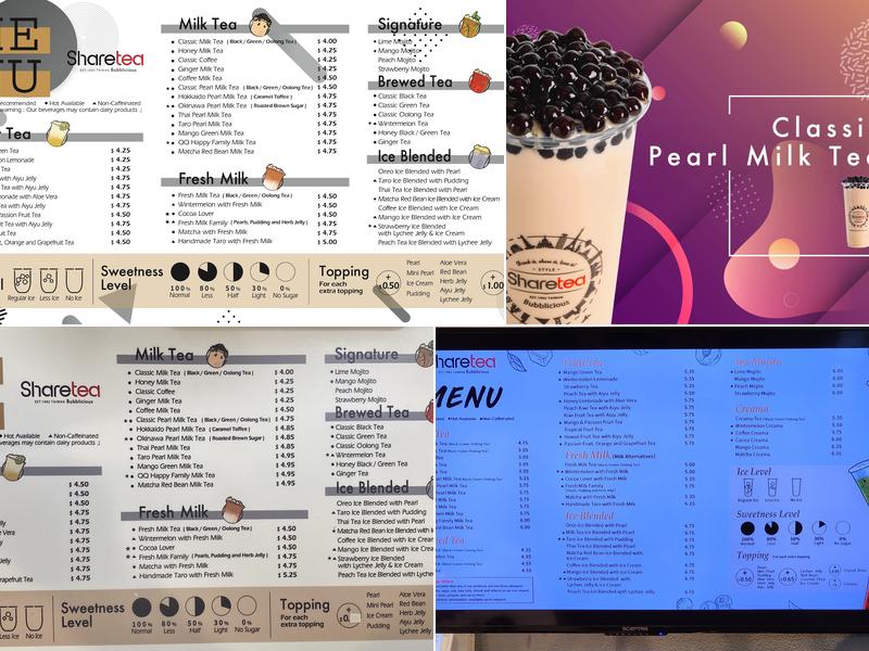 Sharetea Fremont Menu