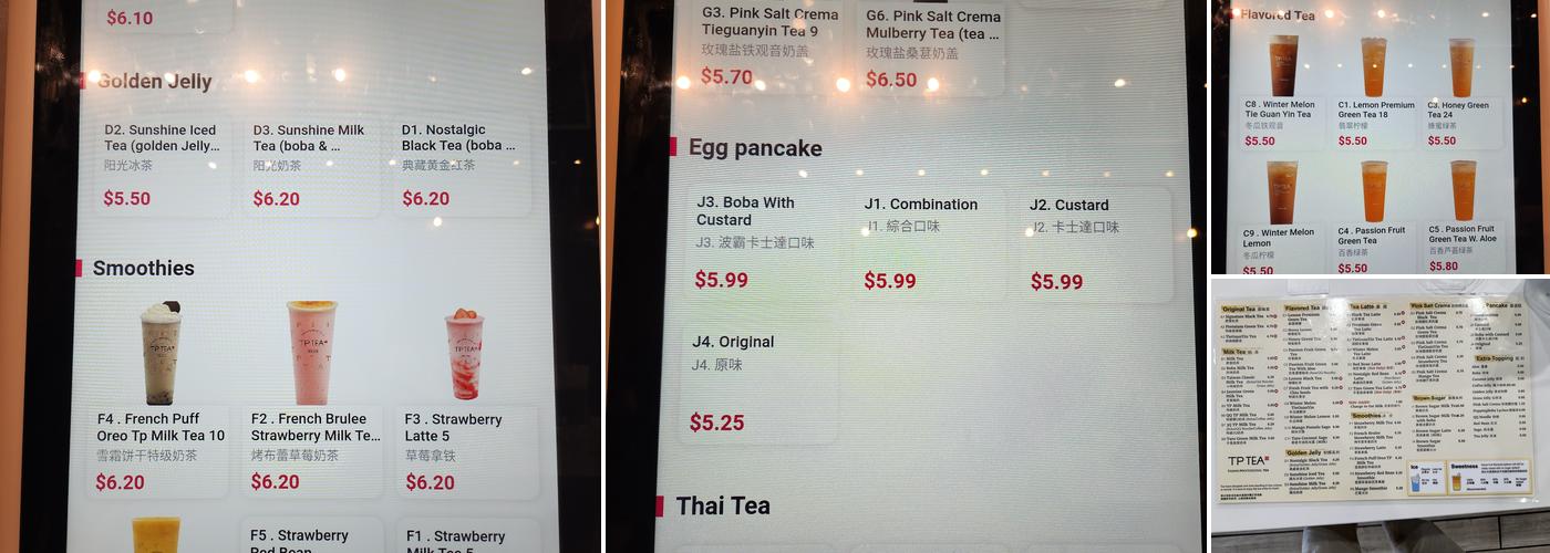 TP Tea Menu