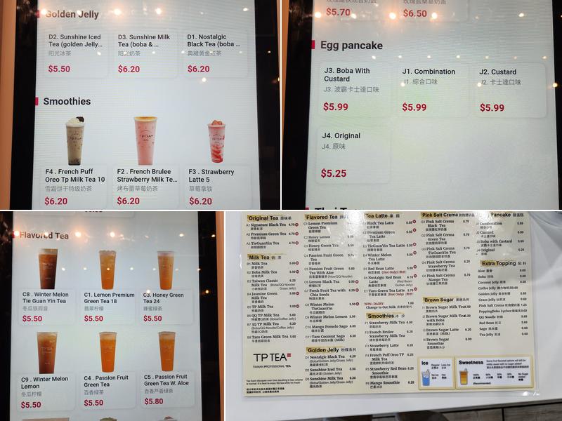 TP Tea Menu