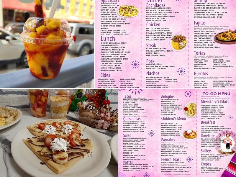 La Michoacana Irmanaju Menu