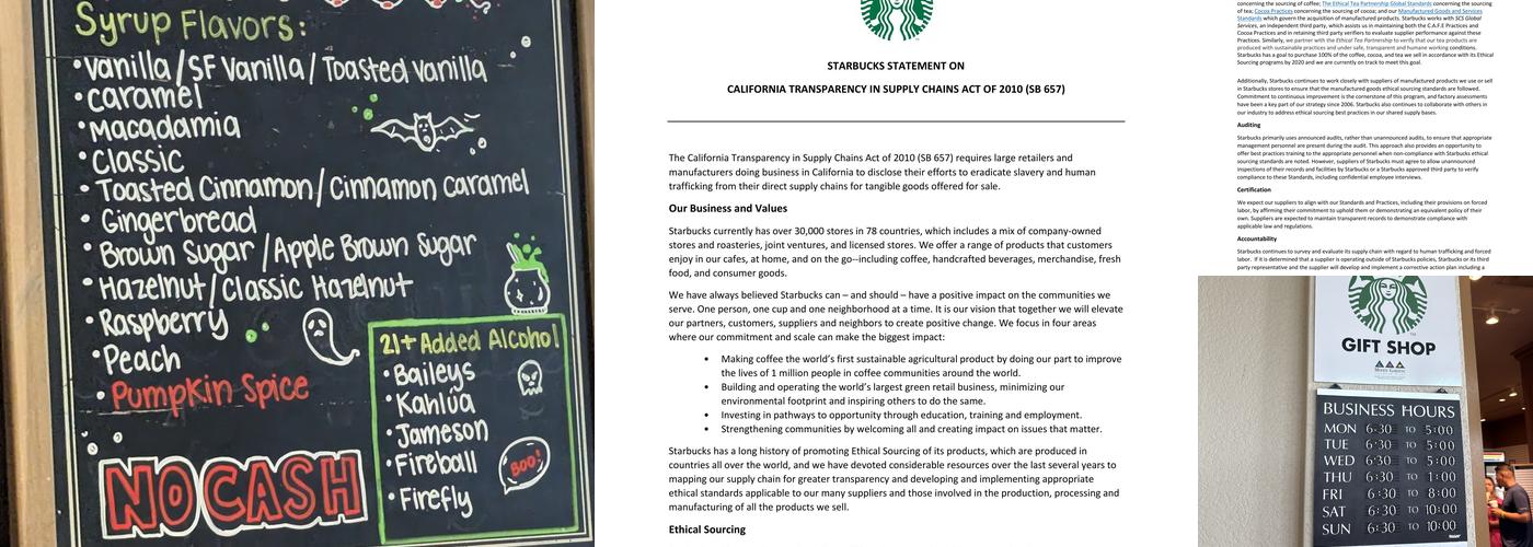 Starbucks Menu