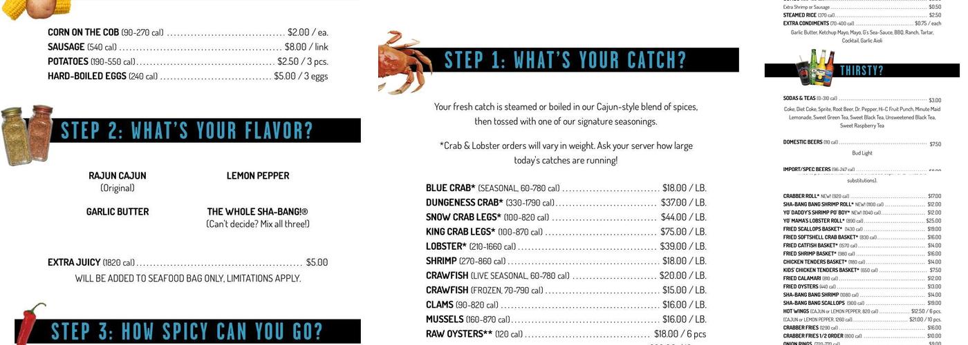 The Boiling Crab - TO GO Menu