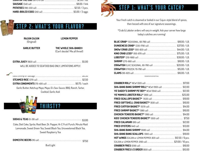 The Boiling Crab - TO GO Menu