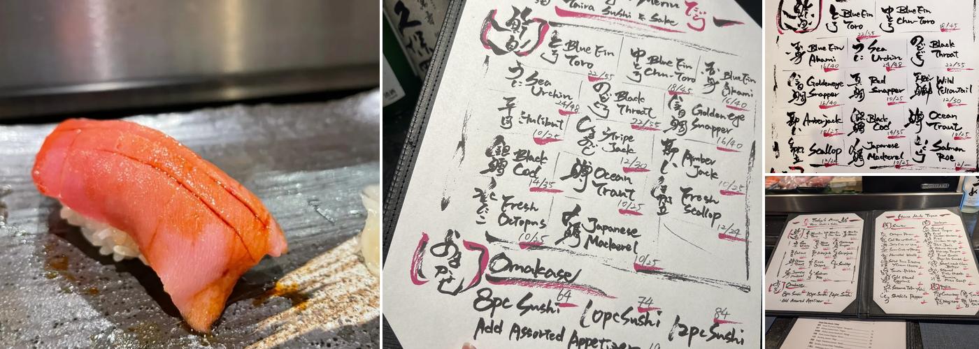 Taira Sushi&Sake Menu