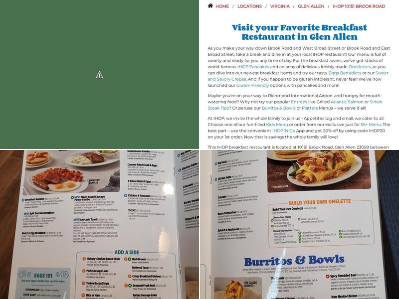 IHOP Menu