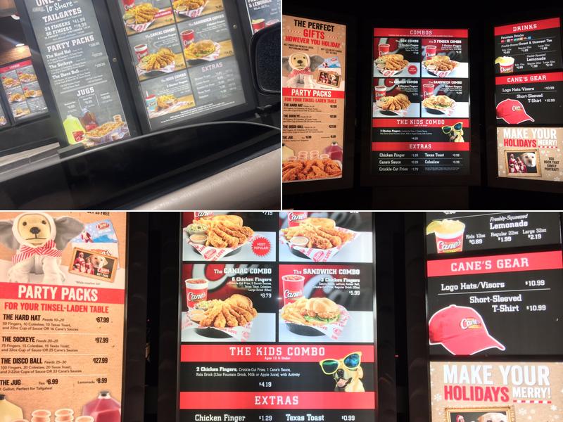 Raising Cane's Chicken Fingers Menu