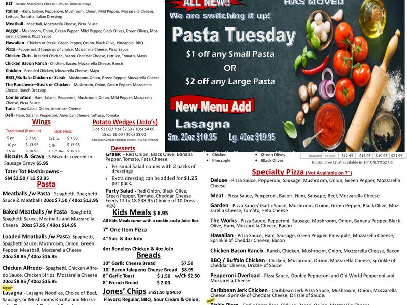 Pronto Pizza Cafe Pronto - Mansfield, OH Menu