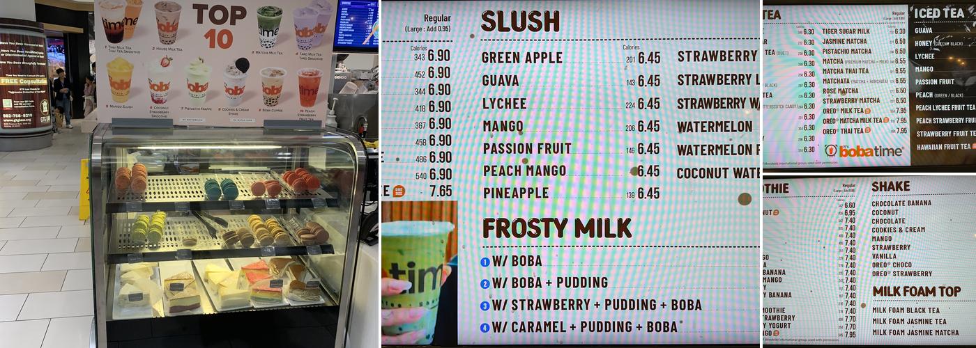 It's Boba Time Menu