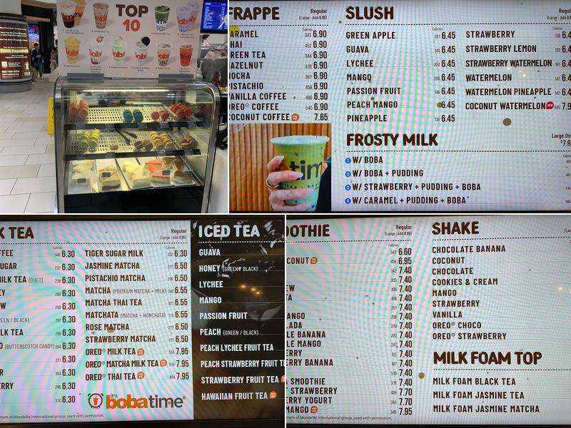 It's Boba Time Menu