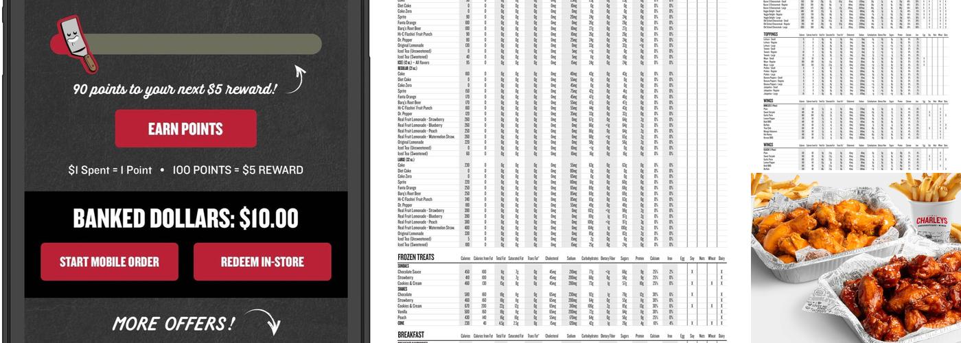 Charley's Philly Steaks Menu