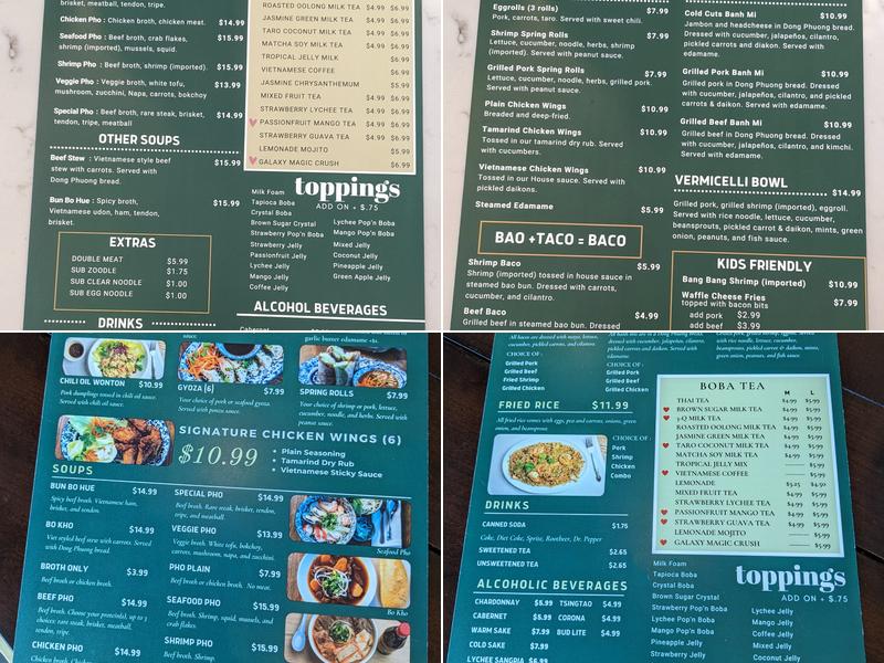 Pho Viet Noodle House Menu