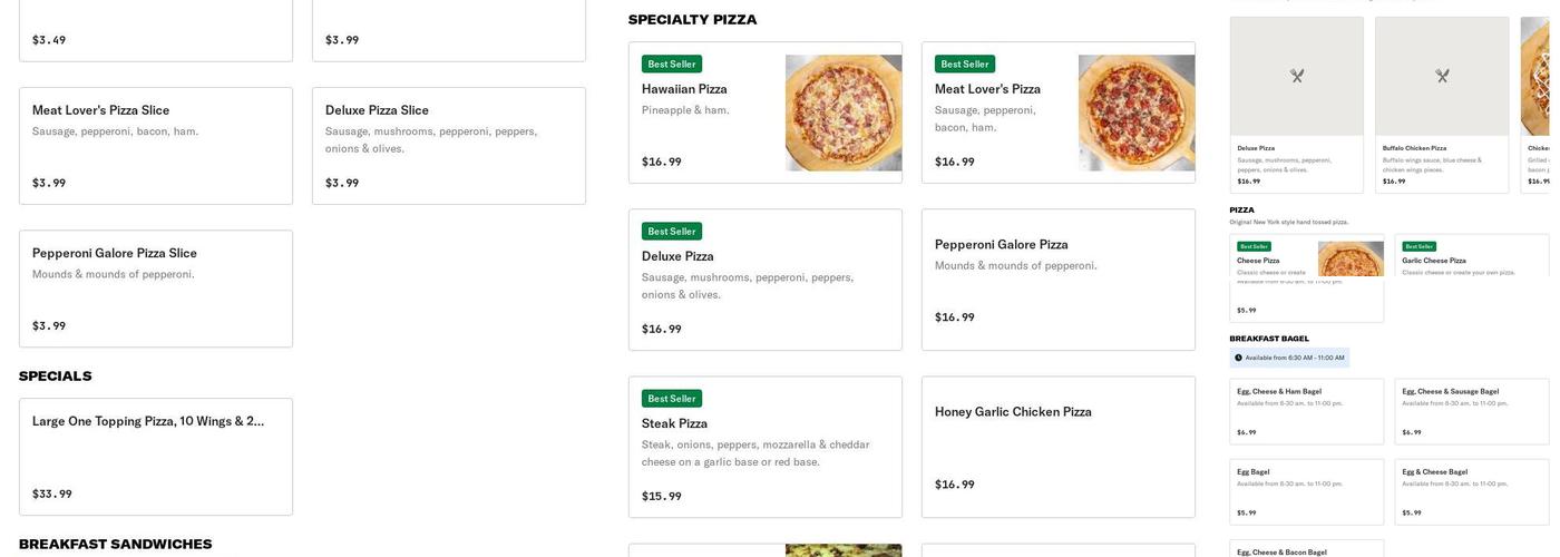 La mia pizza and wings cutler Menu