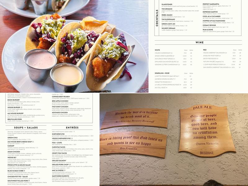 Ale House Menu