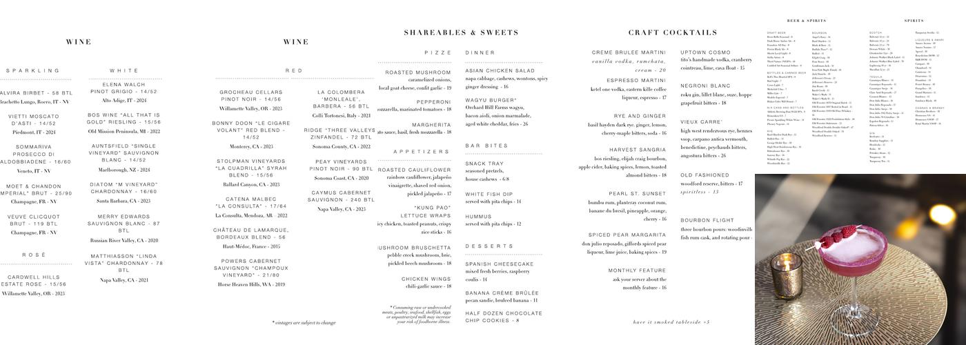 Rendezvous Menu