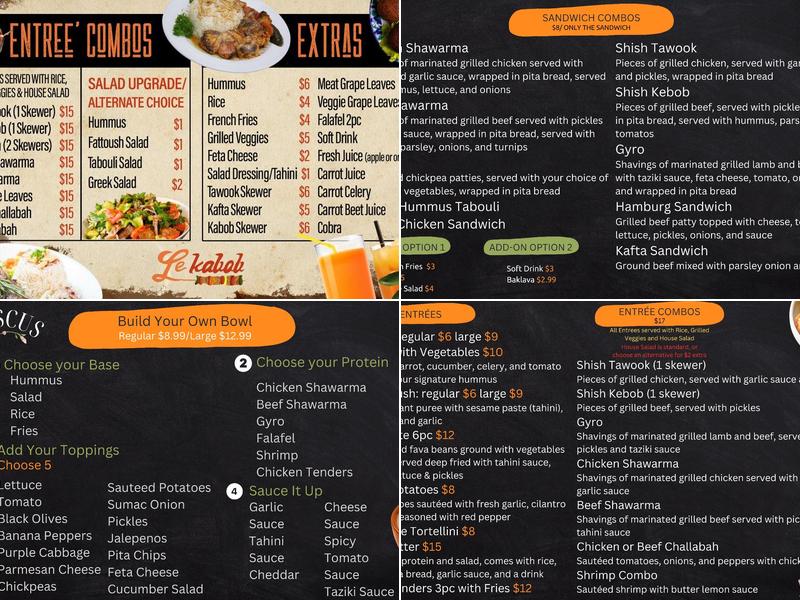 Damascus Middle Eastern Grill (Le Kabob Previously) Menu