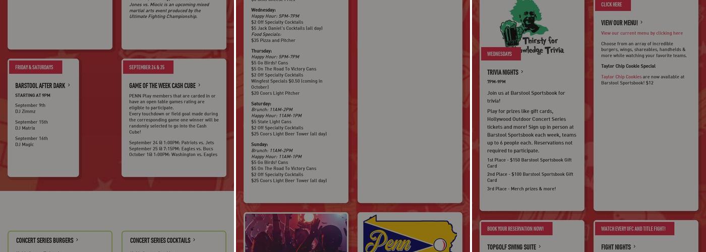 Penn Draft House Menu