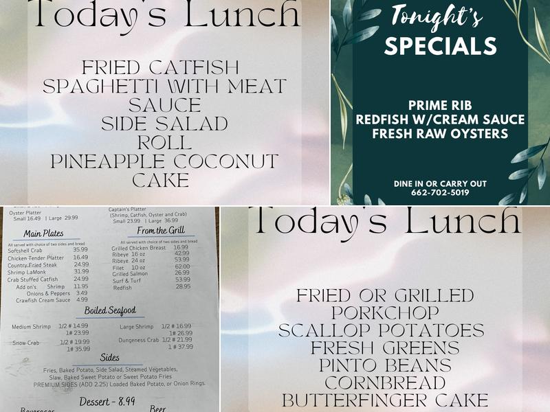 The Old Swiftwater store Restaurant Menu