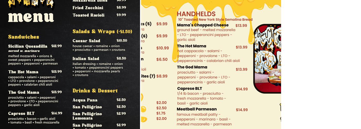 Mama Mozzarella Menu