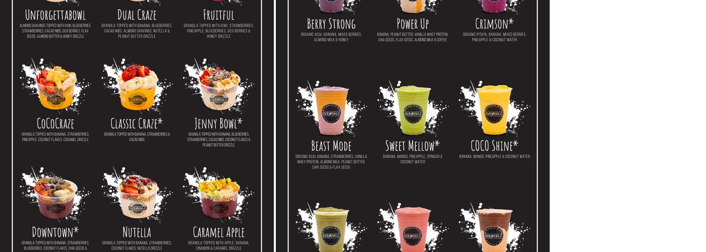 Cocobowlz - Pelham Rd Menu