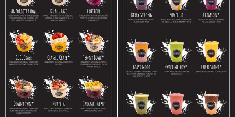 Cocobowlz - Pelham Rd Menu