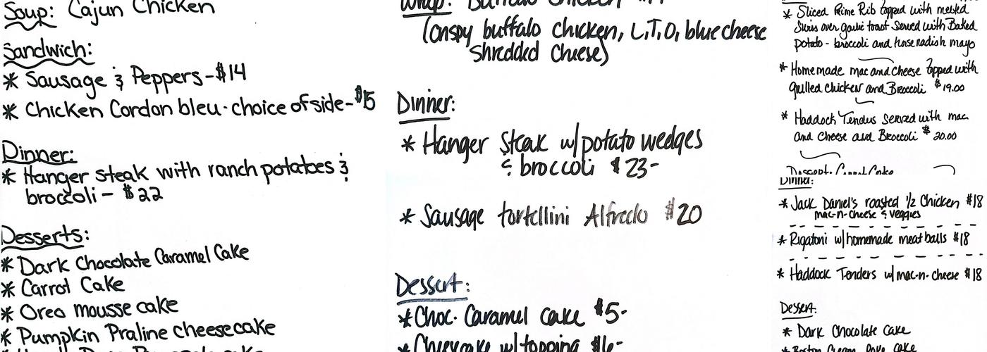 Green Acres Tavern Menu