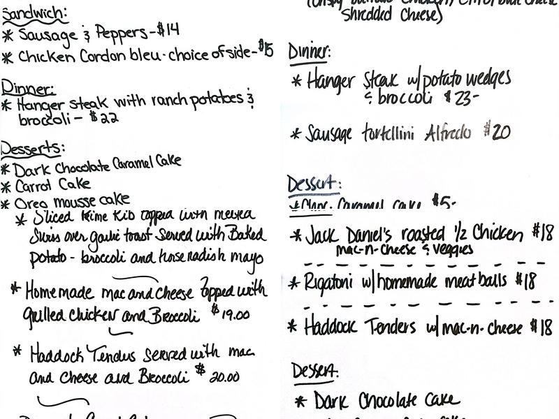 Green Acres Tavern Menu