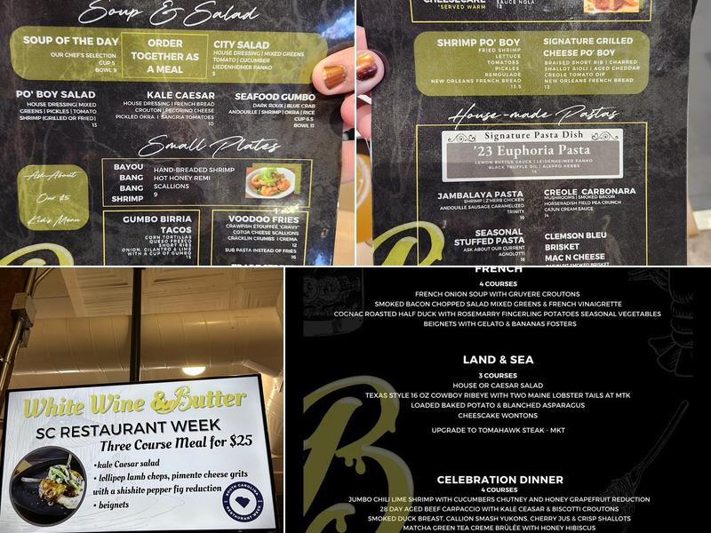 White Wine & Butter - Greer Menu