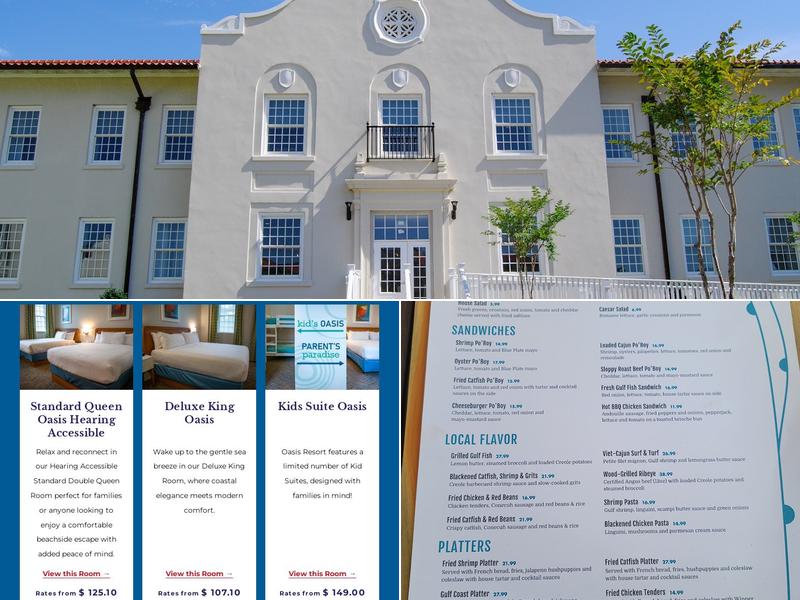 Oasis Resort Menu