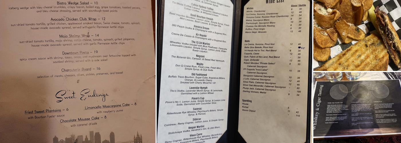 Downtown Bistro Menu
