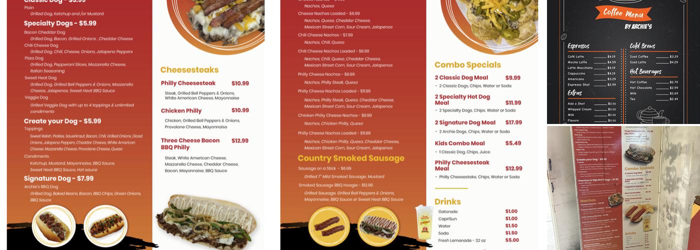 Archie's Hot Dog Island & Catering LLC Menu
