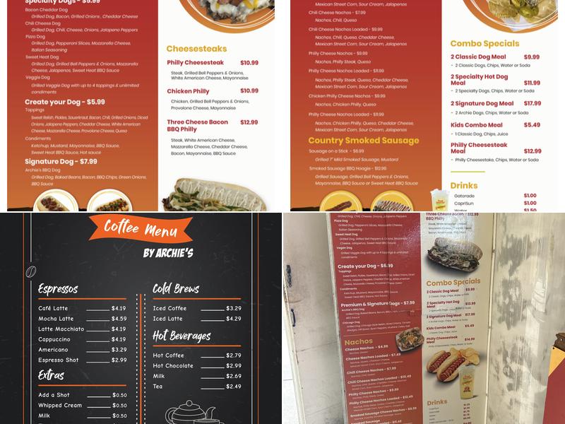 Archie's Hot Dog Island & Catering LLC Menu