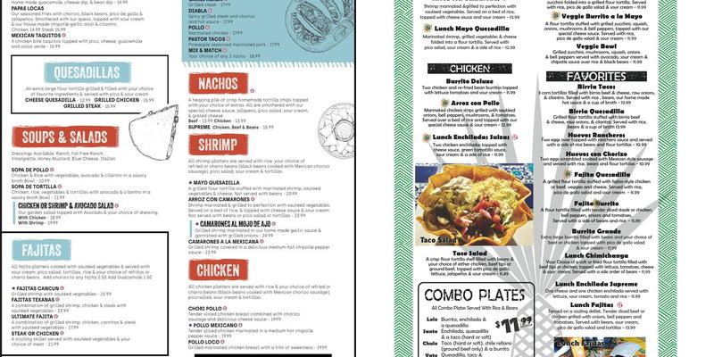 Cinco De Mayo Hampstead Menu