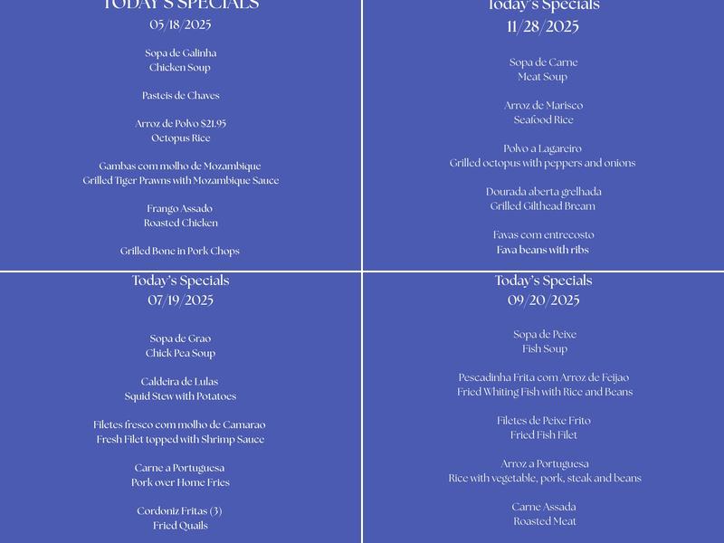 Chaves Restaurant Menu