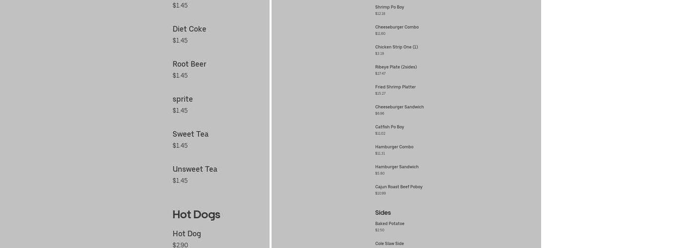 Underground Chuck's Menu