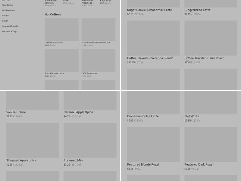 Starbucks Menu
