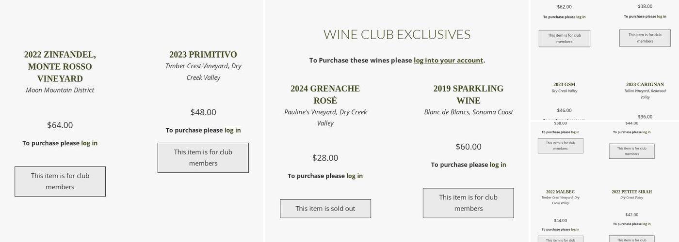 Kokomo Winery - Dry Creek Valley Menu