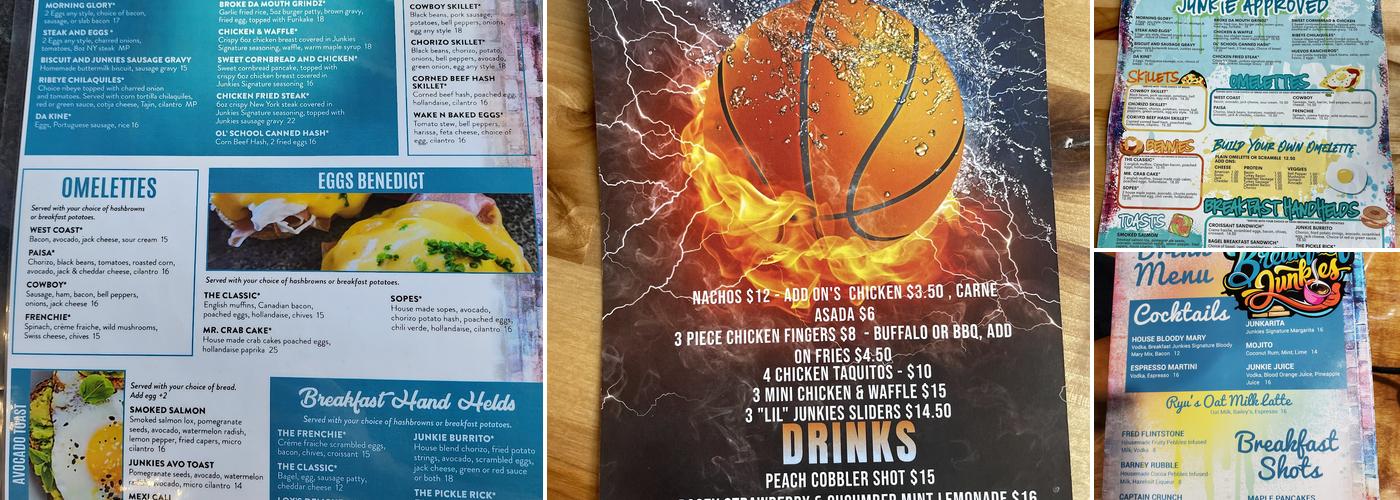 Breakfast Junkies Menu