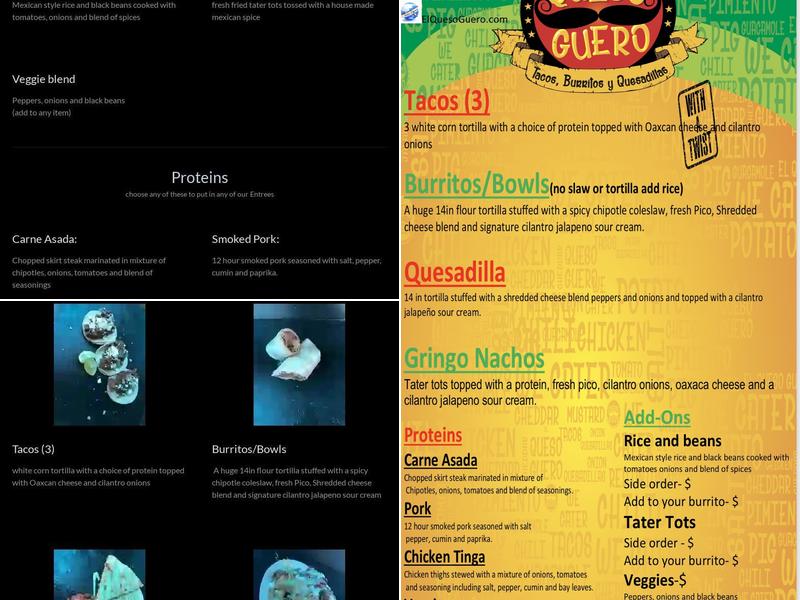El Queso Guero Menu