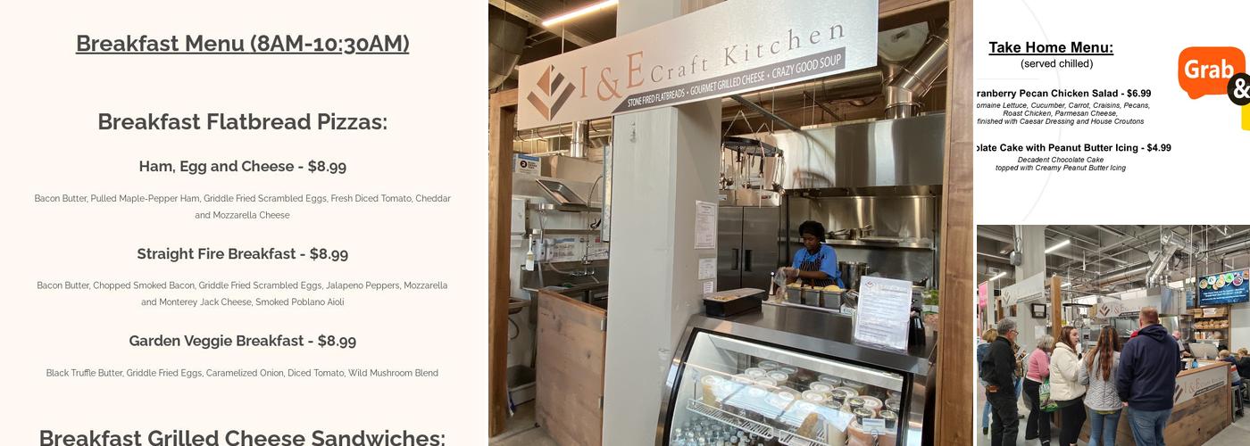 I&E Craft Kitchen Menu