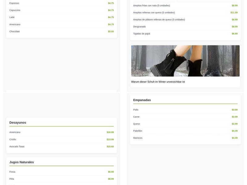 Mr Cachapa Hialeah Menu