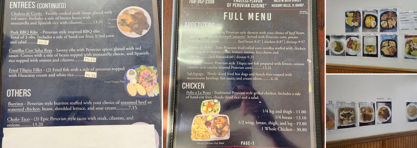 Peruvian Cuisine Menu