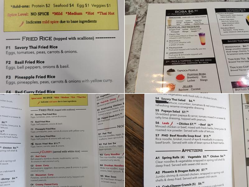 Savory Thai Menu